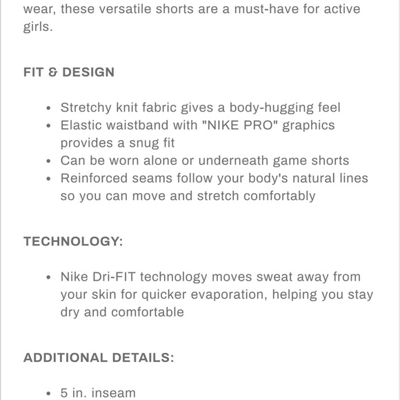 Nike Pro dri fit shorts. - Picture 6 of 6